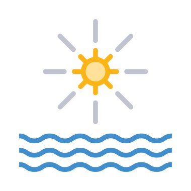 Beyaz arka plan üzerinde izole su ile basit güneş