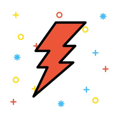 Renkli semboller beyaz zemin üzerine kırmızı birden parlamak