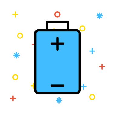 Renkli semboller ile beyaz arka plan üzerinde basit Usb pil