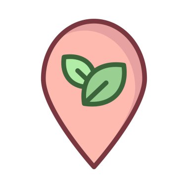 yeşil yaprakları ampul simgesi, vektör çizim