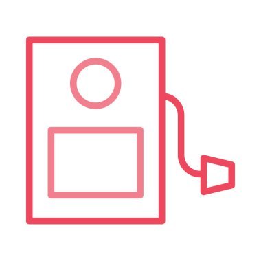 Beyaz arka plan üzerinde izole anahat benzin pompası