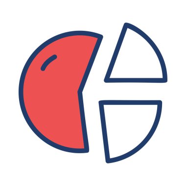 Beyaz arka plan üzerinde izole kırmızı pasta grafiği