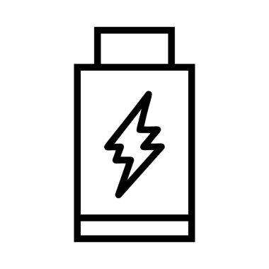 Flash üzerinde izole beyaz arka plan ile siyah anahat pil