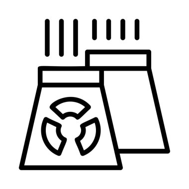 Siyah anahat radyoaktif bacalar beyaz arka plan üzerinde izole