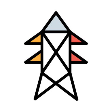 Beyaz arka plan üzerinde izole uzun boylu güç hattı