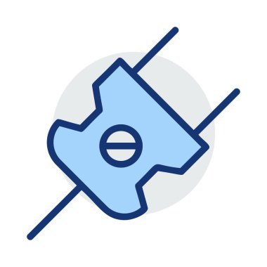 Beyaz arka plan üzerinde izole gri ve mavi renklerde yanlış simgesiyle takın