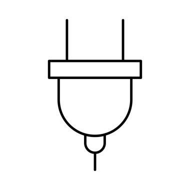 İnce çizgi büyük fiş üzerinde izole beyaz arka plan