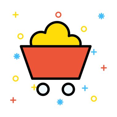 Renkli semboller beyaz zemin üzerine kırmızı ve sarı taşıma