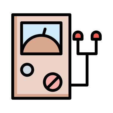 Beyaz arka plan üzerinde izole kahverengi gerilim ölçer