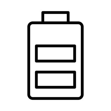 Beyaz arka plan üzerinde izole siyah anahat pil