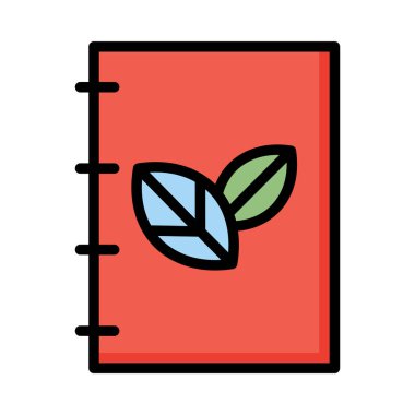 Beyaz arka plan üzerinde izole yaprakları ile kırmızı kitap