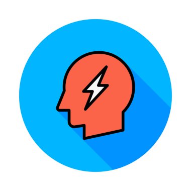 Daire beyaz zemin üzerine kırmızı insan kafası ile flash