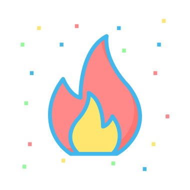 Renkli noktalar beyaz zemin üzerine ateş