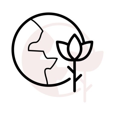 Gezegen çiçekli bej gölge beyaz zemin üzerine izole