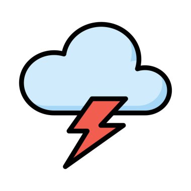 Beyaz arka plan üzerinde izole kırmızı flash ile mavi bulut