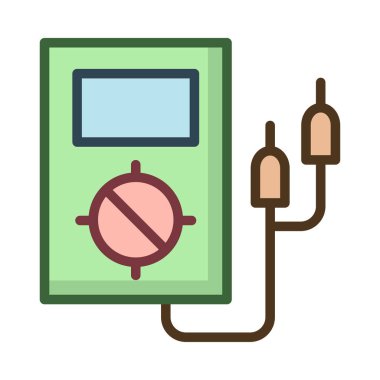 Beyaz arka plan üzerinde izole yeşil gerilim ölçer