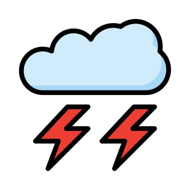 Mavi bulut ile beyaz arka plan üzerinde izole kırmızı yanıp söner