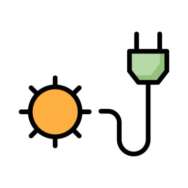 Beyaz arka plan üzerinde izole fiş ile güneş