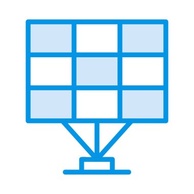 güneş pili satırı simgesi, vektör çizim