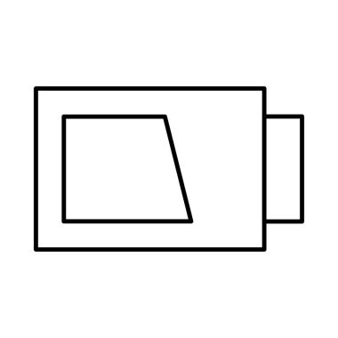 İnce bir çizgi üzerinde beyaz arka plan izole Usb pil