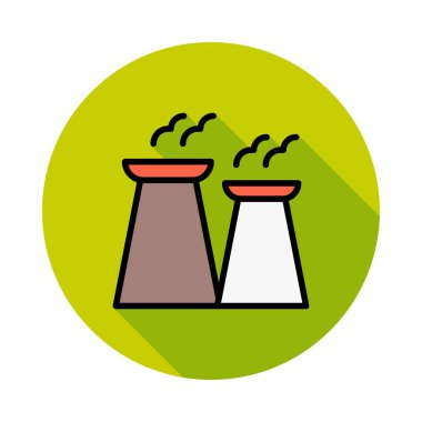 Beyaz zemin üzerinde bir dairede büyük sigara bacaları