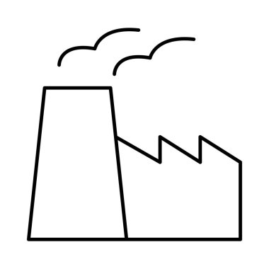 Beyaz arka plan üzerinde izole ince çizgi basit fabrika