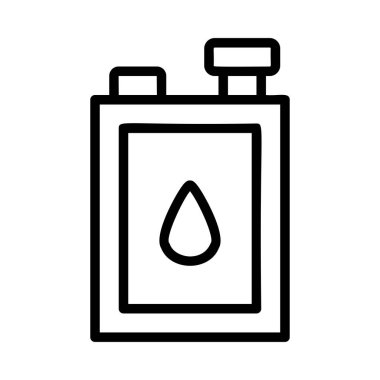 Beyaz arka plan üzerinde izole damla ile siyah anahat teneke kutu