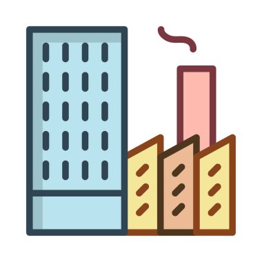 Fabrika satırı simgesi, vektör çizim