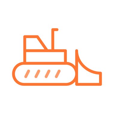 Beyaz arka plan üzerinde izole anahat prange buldozer