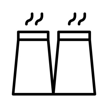 Beyaz arka plan üzerinde izole siyah anahat sigara bacaları