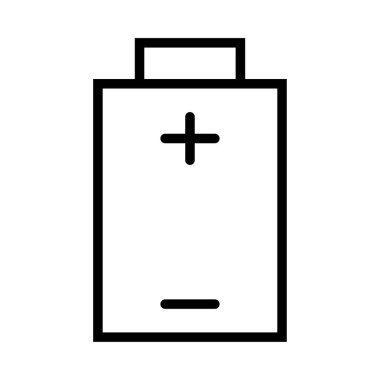 pil ile artı ve eksi sembolleri satırı simgesi, vektör çizim