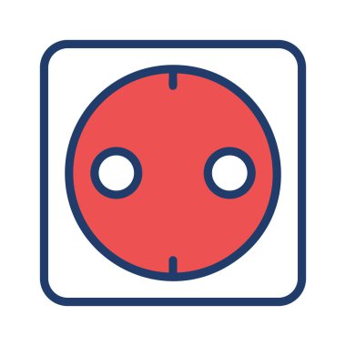 Beyaz arka plan üzerinde izole yuvarlak kırmızı soket