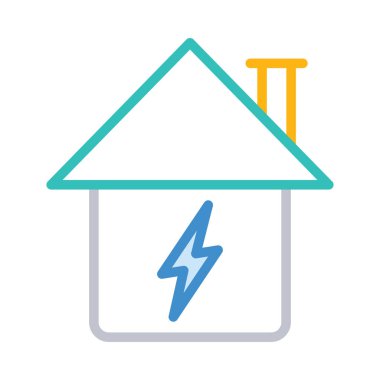 Çizgi stili ev flaş izole üzerinde beyaz arka plan ile