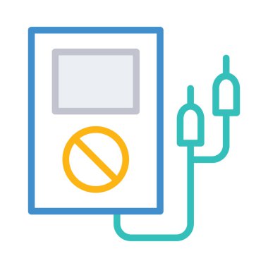 Beyaz arka plan üzerinde izole çizgi stili gerilim ölçer