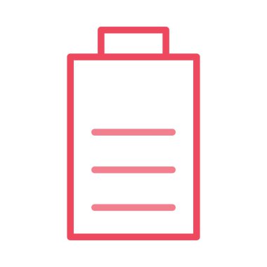 Beyaz arka plan üzerinde izole büyük kırmızı anahat pil