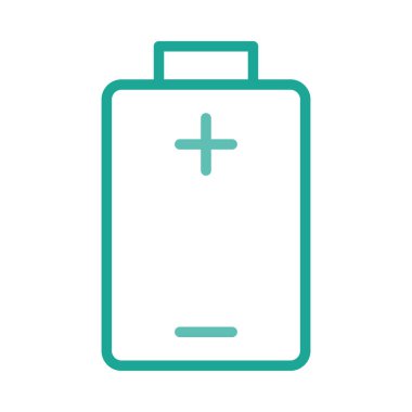 Beyaz arka plan üzerinde izole büyük yeşil anahat pil