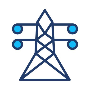 Beyaz arka plan üzerinde izole basit güç hattı