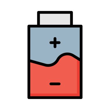 Beyaz arka plan üzerinde izole gri ve kırmızı pil