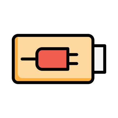 Sarı ve kırmızı Usb flash izole üzerinde beyaz arka plan