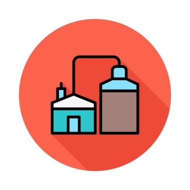 Eko ev konsepti daire beyaz arka plan üzerinde