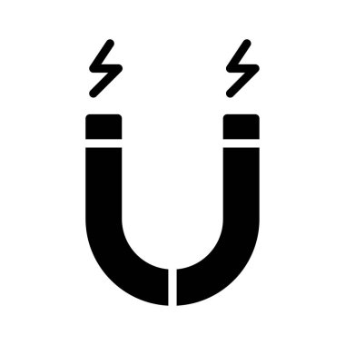 izole üzerinde beyaz arka plan siyah glif mıknatıs ile yanıp söner 