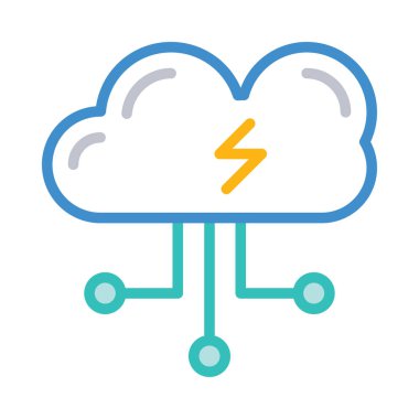 Basit bulut ile bağlantıları ve beyaz arka plan üzerinde izole birden parlamak