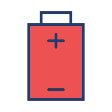 Beyaz arka plan üzerinde izole büyük kırmızı pil