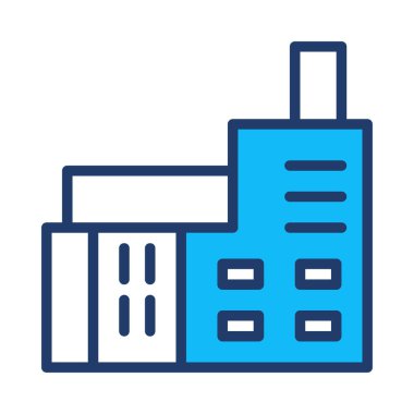 Beyaz arka plan üzerinde izole mavi fabrika