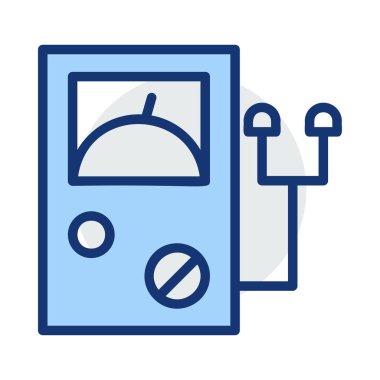 Hız göstergesi düzeni beyaz arka plan üzerinde izole mavi ve gri renklerde