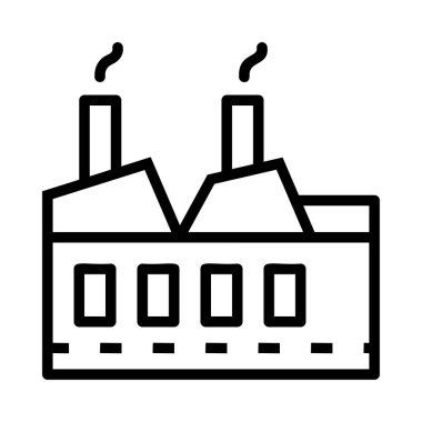 Beyaz arka plan üzerinde izole siyah anahat modern Fabrikası