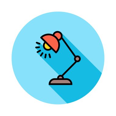 Beyaz arka plan üzerinde daire masa lambası