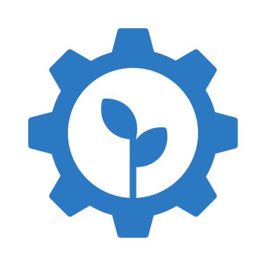 Beyaz arka plan üzerinde izole yaprakları ile mavi dişli 