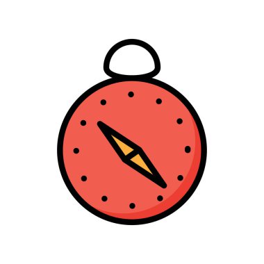 Beyaz arka plan üzerinde izole kırmızı pusula