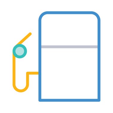 Beyaz arka plan üzerinde izole çizgi stili benzin pompa